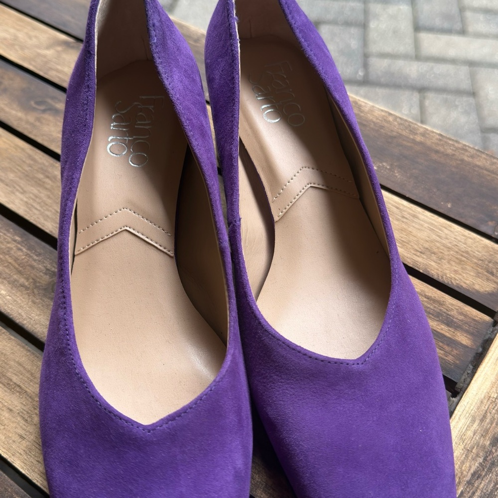 Franco Sarto Women’s Pisa Suede Square Toe Pumps 6-6.5 - Picture 5 of 7